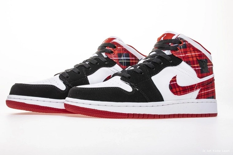 (GS) Mid 554725-607  Plaid 1 White Jordan 0317